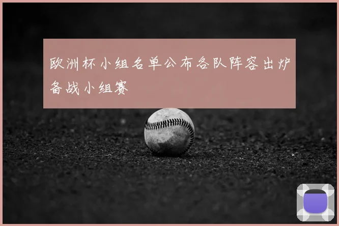 欧洲杯小组名单公布各队阵容出炉备战小组赛